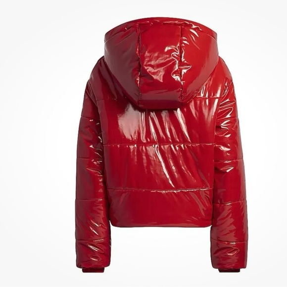 New with tags Ivy park adidas by Beyoncé red faux latex puffer. Large. - Picture 3 of 16